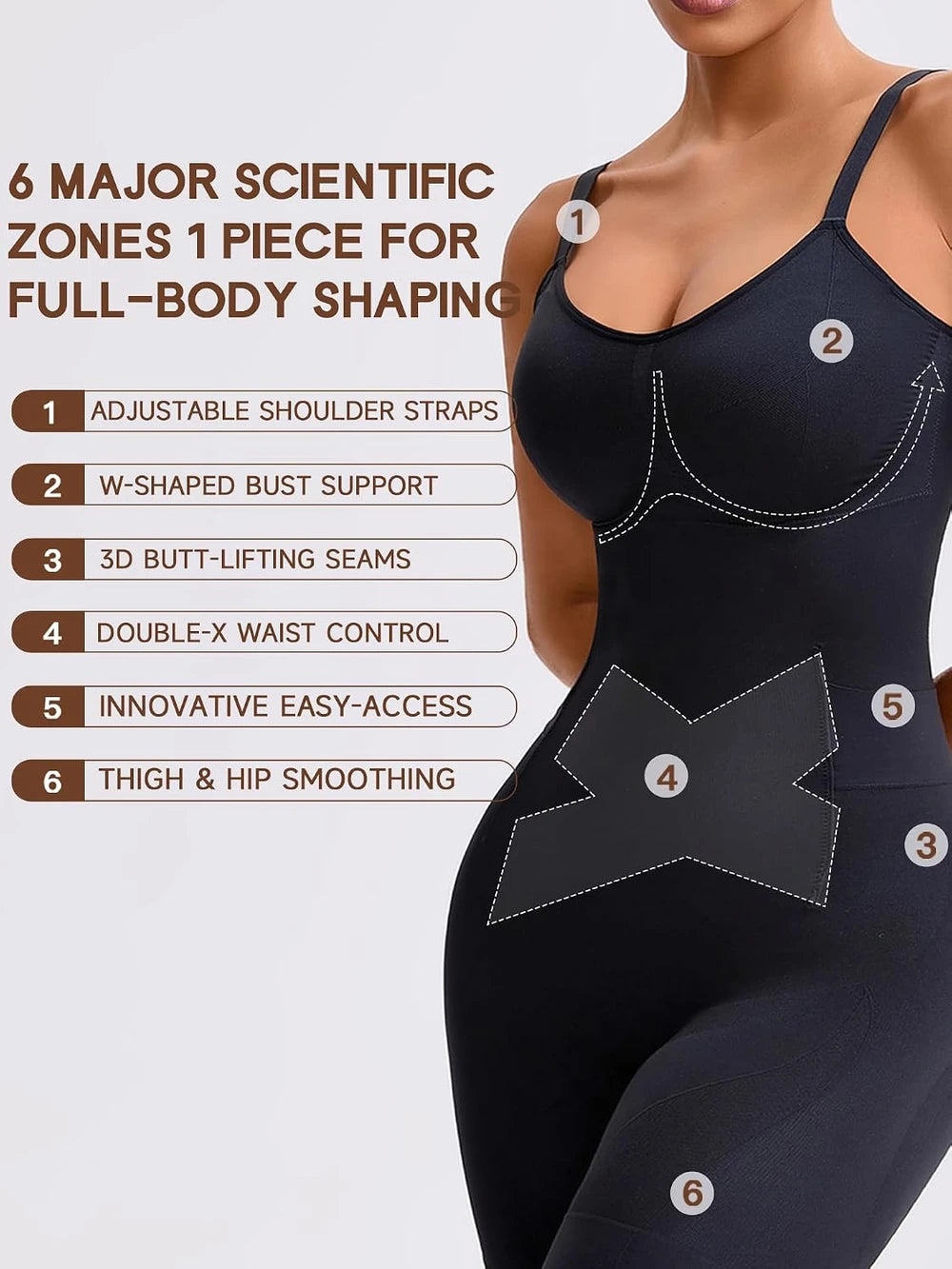 Bathroom Friendly Seamless Shapewear Bodysuit